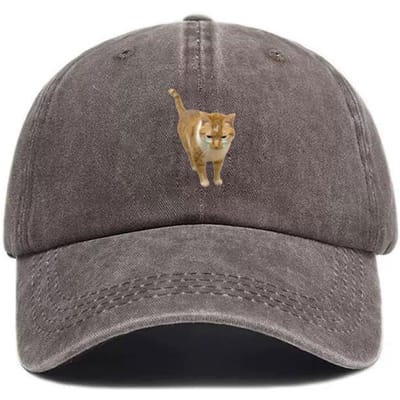 Casquette de baseball en coton lavé vintage personnalisée pour hommes Motif meme drôle Mode Casquette Papa Réglable Décontractée Quotidien Streetwear Chapeau