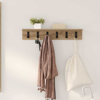vidaXL - Wandgemonteerde - kapstok - Muurmontage - Artisan - Eiken - Bewerkt - hout