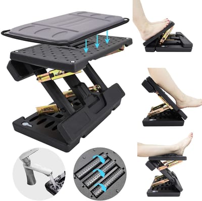Unyqoos® Ergonomische en verstelbare voetensteun met massagefunctie en draagbaar ontwerp