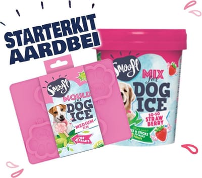 Smoofl STARTERKIT voor hondenijsjes - Hondenijs - Aardbei