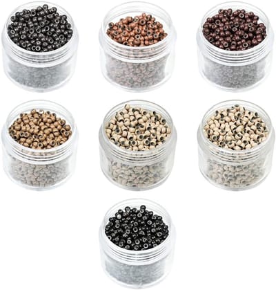 1000 micro ringen met silicone voor haarextensions, herbruikbare micro links en nano ringen, veilige grip, 3 mm (8# donkerblond)