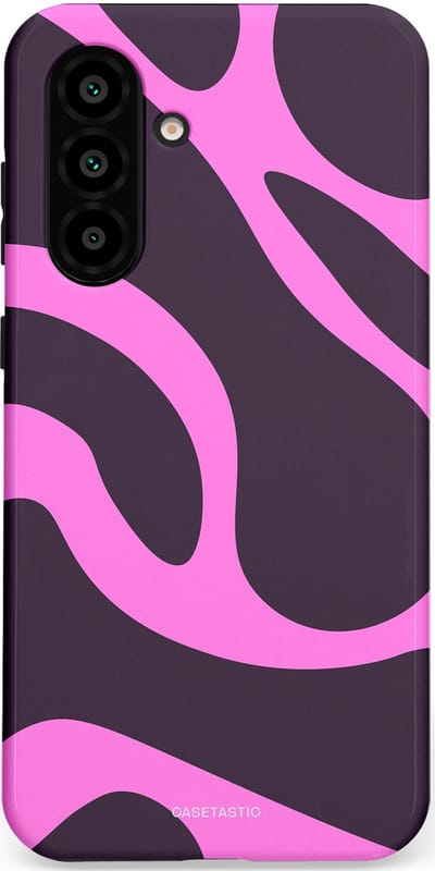 Casetastic hoesje geschikt voor Samsung Galaxy A36 / Samsung Galaxy A56 - Dubbellaagse bescherming - Roze Paarse Lavendel Abstractie - Fashion Case - Donkergrijs Roze