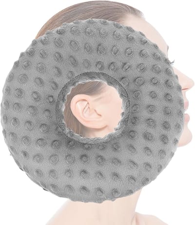 Oorkussen - Donut Kussen - Herstel Oorpiercing - Ergonomisch Ontwerp - 28x28x6cm - Grijs