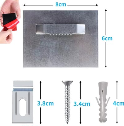 Actie4you® - Ophangplaat voor foto op Aluminium of plexiglas wanddecoratie 7,5 x 6 CM - 1KG - Foto ophangsysteem Zelfklevend - Ophangsysteem Schilderijen & foto's op plexiglas – Muurbeugel – Wandhaak – Schilderij ophangen - 1 Set
