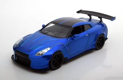 Brian's Nissan GT-R (R35) jaar 2009 Fast and Furious blauw 1:24 Jada Toys