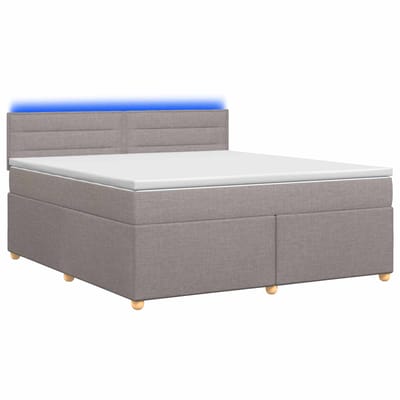 vidaXL - Boxspringbed - met - matras - met - hoofdeinde - Taupe - 140 - x - 200 - cm - Stof