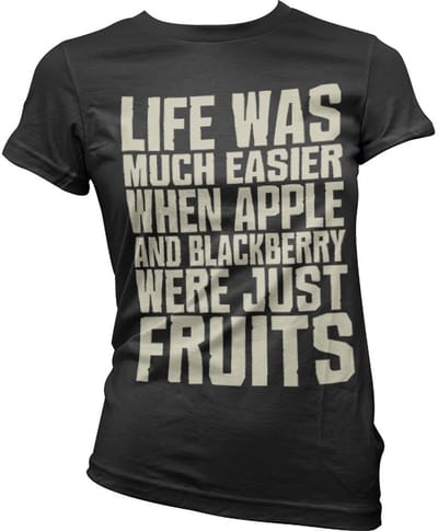 Hybris Life Was Easier... Girly T-shirt voor dames, zwart