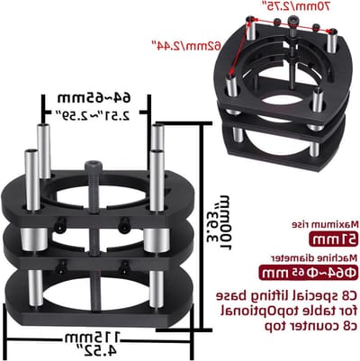 Router Lift - Tafelzaag Lift - Houtbewerking Precisie - Aluminiumlegering Constructie - 51mm Hefplatform - Zwart