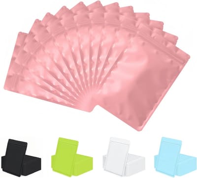 Rimiko 50pcs Resealable Aluminum Pouches, Heat Lockable Mylar Bags with Zipper, Opaque Airtight Bag for Packaging and - ShopVlot