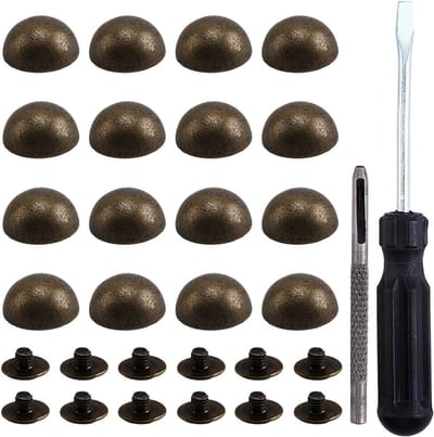 20 sets 15 x 8 mm ronde koppelstukken voor DIY projecten, paddenstoelen rivets met nagels voor leder en handtassen