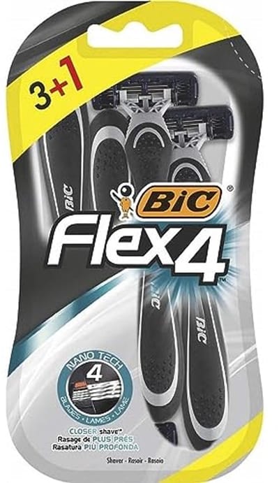 Flexibele Heren Scheermesjes met 4 Bladen - Inclusief 3 + 1 Bonus voor een Glad en Nauwkeurig Scheren
