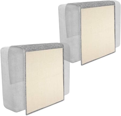 Famanu – Kattenkrabmat 130x45 cm – Bankbeschermer van en linnen – Lichtgrijs