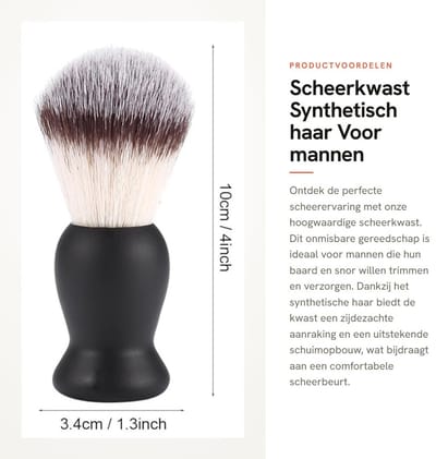 Dailygoods- Scheerkwast Synthetisch Haar - Scheerset - Scheerzeep voor Mannen - Scheerkom - Scheerkwast met Houder - Kapsalon Gereedschap - Scheerborstel