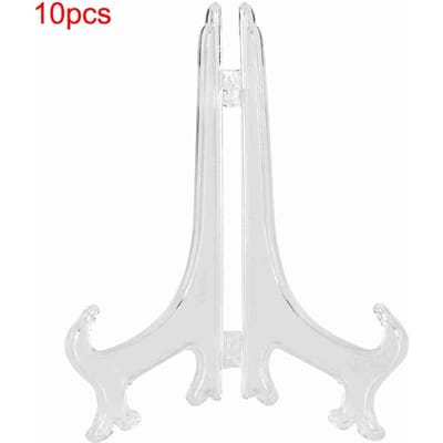 10 stuks Opvouwbare Witte Plastic Bordenhouders Schotel Fotolijst Decoratieve Displaystandaard Rek