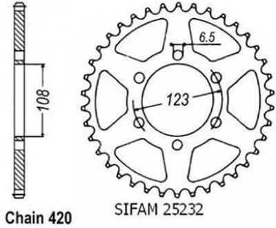 Sifam tandwiel voor Aprilia 50 RS4 2011-2016 52 tanden 420 steek 108mm boring Gloednieuw