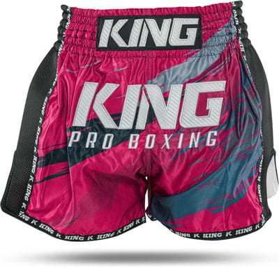 King Pro Boxing Storm 3 Muay Thai Shorts - rood/donkerblauw XL
