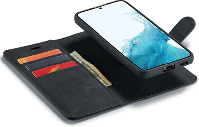 CaseMania Bookcase hoesje geschikt voor Oppo Reno11 F - Effen Zwart - Kunstleer - 2-in-1 Magnetisch Uitneembaar Design