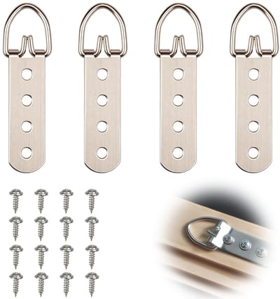 4 stuks fotohangers voor zware foto's, hangers voor foto's en spiegelhouder muur, fotohanger, fotohaak om te schroeven, fotohanger voor houten frame met 16 schroeven