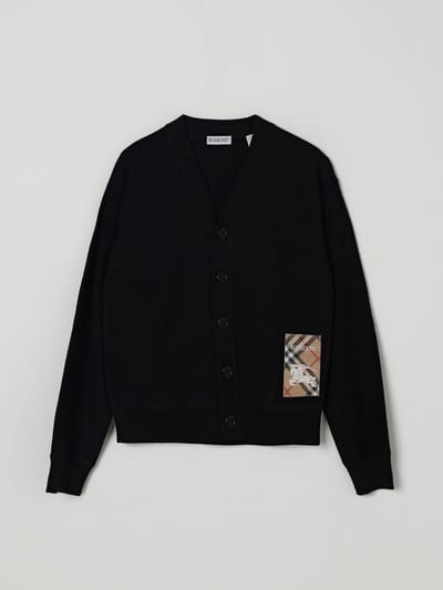 Burberry Junior Rome fijngebreid vest van wol - Zwart - Maat 128