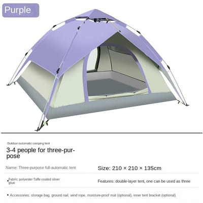 Dubbellaags Automatische Tent Buiten 3-4 Personen Verdikte Waterdichte Tent Enkel Dubbel Kamperen Zonbescherming Single tent