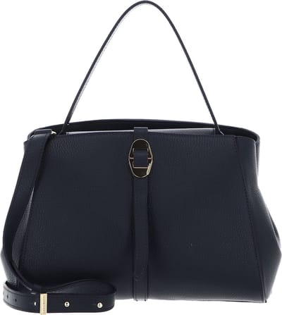 COCCINELLE Leren Handtas Schoudertas Chara Handbag Grained Leather Midnight Blue Donkerblauw