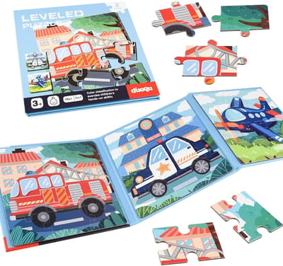 OUYLAF Magnetische puzzel - magnetische puzzeldoos - Autostyling - magnetische puzzels voor peuters - magnetisch puzzelboek - 12-16-20 stuks - Vanaf 3 Jaar - voor kinderen in de autorit, vliegtuig, kinderverjaardag, geschenken
