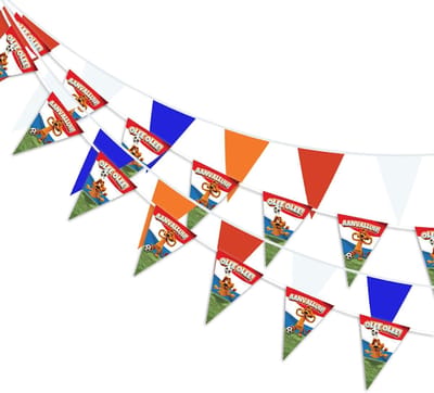 Nederlandse Slingers EK - Voetbal Decoratie Oranje - Feestversiering - Uniek Ontwerp Loeki - 20 Meter - Oranje
