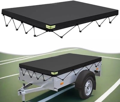 Aanhangerzeil - Afdekzeil Trailer - Lading Zekeren - Winddicht - 214x122x13cm - Zwart