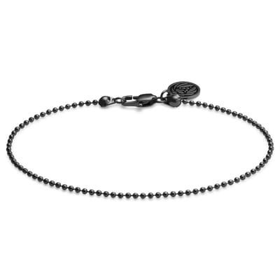 Essentials | 1,6 mm Gunmetal Zwarte Ketting met Bolletjes Schakels