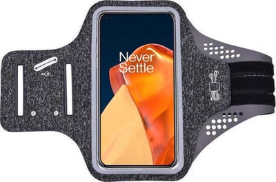 Hoesje Geschikt voor Oneplus 9 Pro hardloop telefoonhouder – armband - sportband - van stof - Zwart