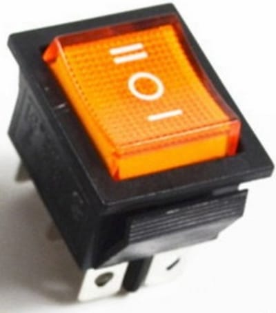 ES17-06.or : 4x KCD4 2 standen Wipschakelaar oranje, 6 pins, met afdekkapje