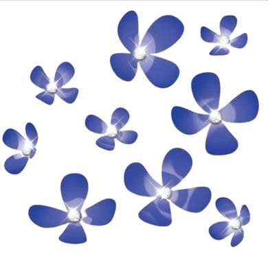Walplus - Muursticker - 3D Bloemen- Iris met Swarovski Kristallen