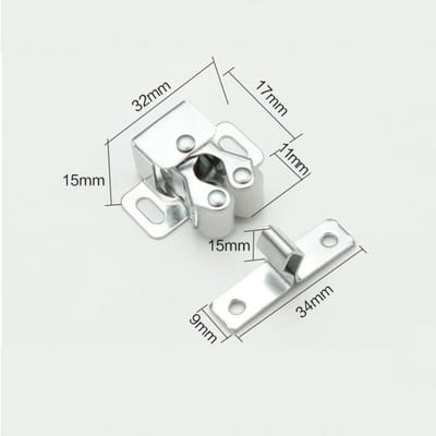 Deur Sluiters - Rol Catch - Kast Deuren - Stil Openen - 12 Stuks - Zilverkleurig