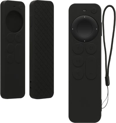 kwmobile hoes geschikt voor Apple Siri Remote 3rd / 2nd Gen - Siliconen anti-slip hoes voor afstandsbediening in zwart