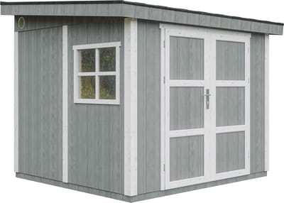 Timbela M938-CAVERN STEEL - LP SmartSide Tuinhuis op houtbasis - 5,9 m² - 248x294xH231 cm - met vloer en verf