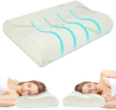 Dailygoods- Traagschuim Kussen Ergonomisch - Bamboe Vezel - Memory Foam - Nek Ondersteuning - Wasbare Kussensloop - Geschikt voor Alle Slapers - Nekkussen