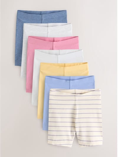 Next - Meisjes - Set van 7 fietsshorts - Blauw