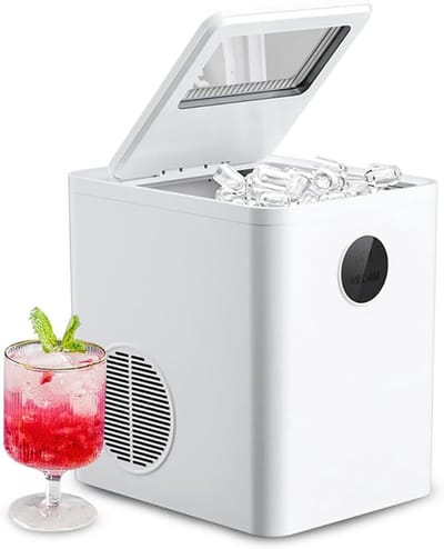 Compacte ijsblokjesmachine - Aanrecht ijsmaker - Drankjes Koelen - Zelfreinigend - 9 stuks/6 min - Wit
