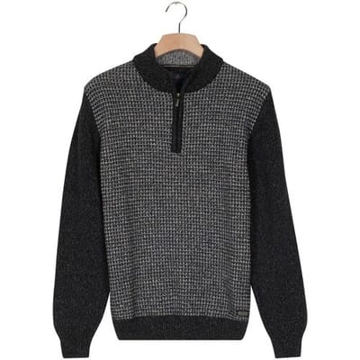 Baileys Trui Half Zip Single Knit Front Two Color Structure Navy / male