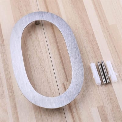 PYouo Number Plate Stainless Steel 304 Brushed Nickel, 5 Inch Modern Floating House Numbers, Best Logo (Color: Number 0)