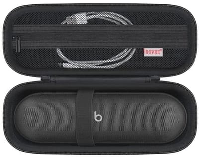 Draagtas voor Draadloze Bluetooth-luidspreker - Handige Tas met Extra Opbergzak voor Oplaadkabels, Zwart