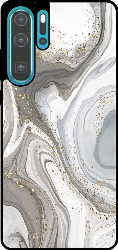 Smartphonica Telefoonhoesje Geschikt voor Huawei P30 Pro met marmer opdruk - TPU backcover case marble design - Zilver geschikt voor Huawei P30 Pro