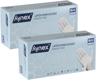 Hynex Latex Wegwerphandschoenen – Poedervrij - 5 gram – Wit – Maat M – Set van 2 (2x100 stuks) – Comfort & Bescherming