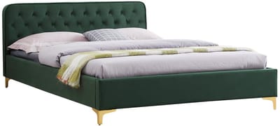Gestoffeerd bed GLAMOUR 140x200 cm in barokstijl - groen