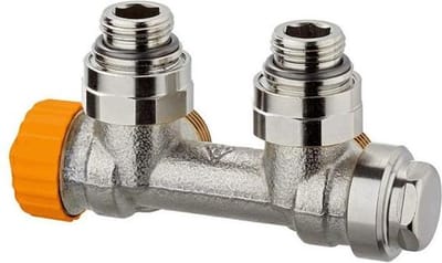Heimeier Multilux eclypse afc radiatorafsluiter r1/2 haaks oranje