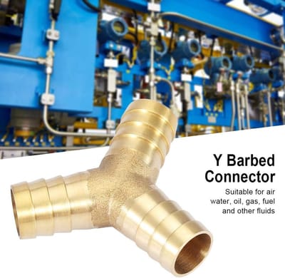 Dailygoods- Tee Connector Messing - 3 Weg Adapter - Brandstof/Lucht/Water/Gas/Olie - 14mm - 1 Stuk - Hoogwaardige Kwaliteit - Slangconnector