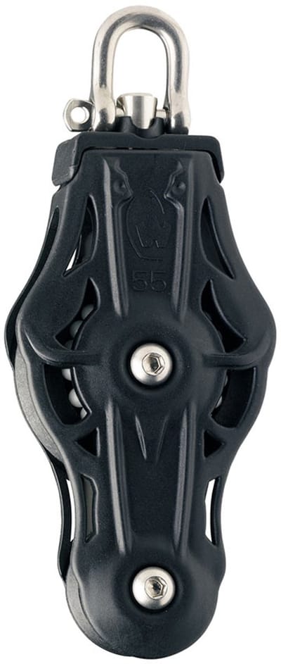 Wichard Draaibare Schalmbevestiging Met Lager En Katrol Zilver 45 mm