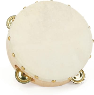 Tamboerijn trommel - hout - 13 cm - muziek instrumenten - voor kinderen/volwassenen