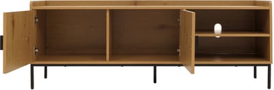 TV-rek MCW-O39, TV-meubel TV-tafel Lowboard TV-kast Commode, melamine MDF 56x150x40cm ~ naturel