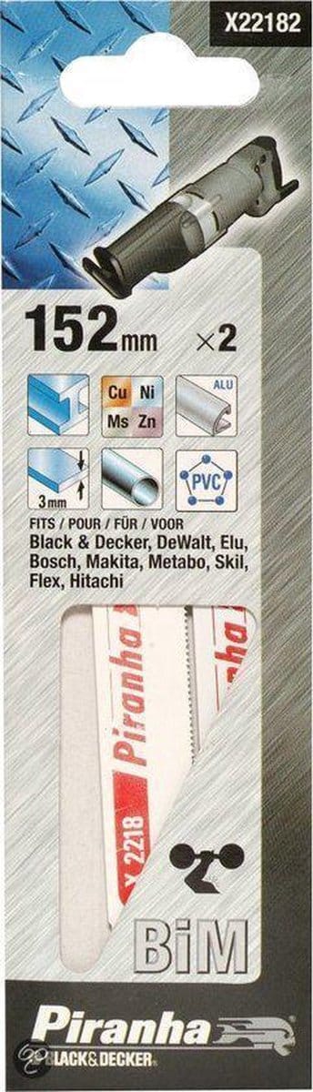 Piranha Reciprozaagblad Metaal, flexibel, recht, lengte 152mm- HiTech - 3mm., 152mm. X22182